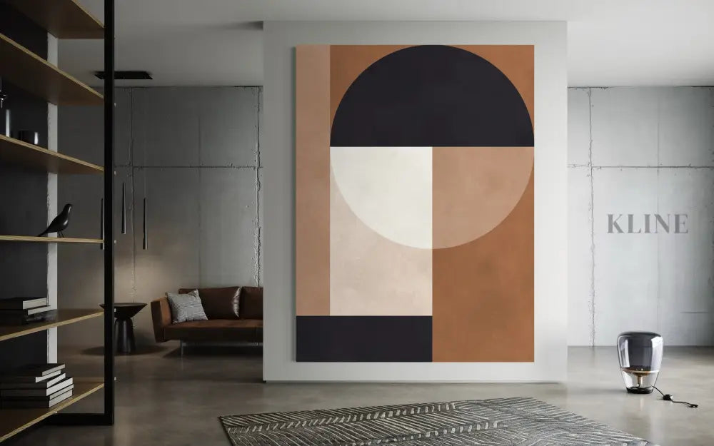 Brown Geometry 2 - Hand Painting