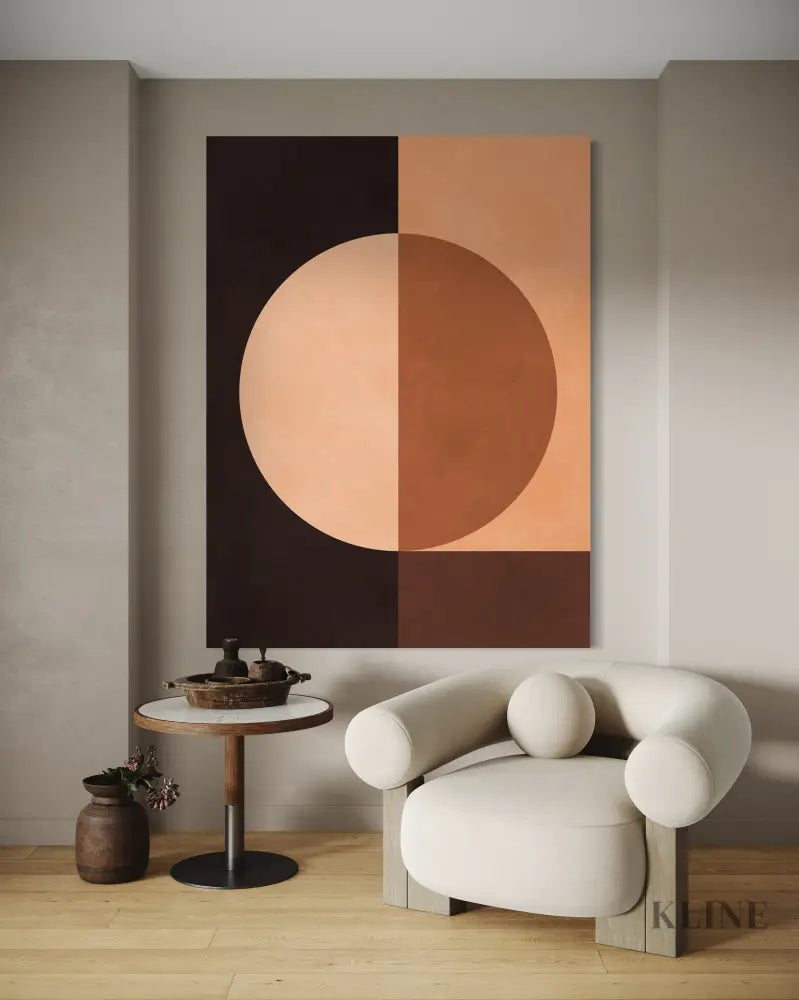Brown Geometry 3 - Hand Painting