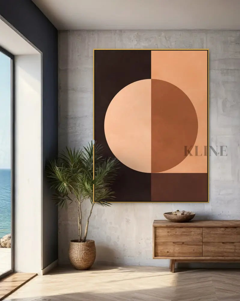 Brown Geometry 3 - Hand Painting