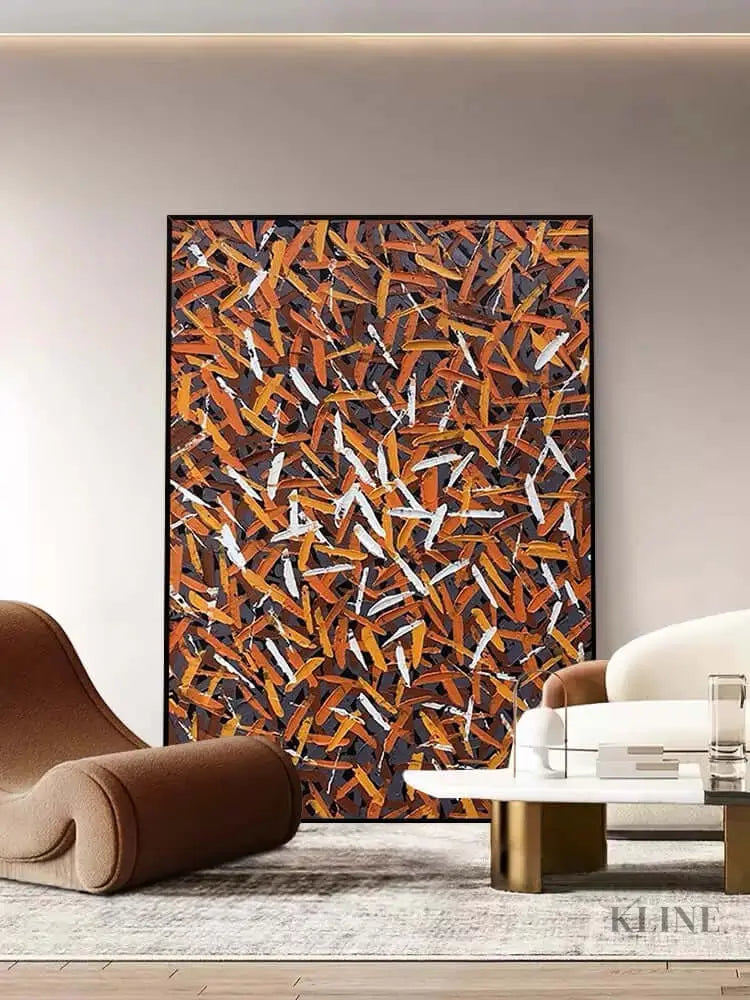 Brown Orange Messed Up Texture - Hand Painting
