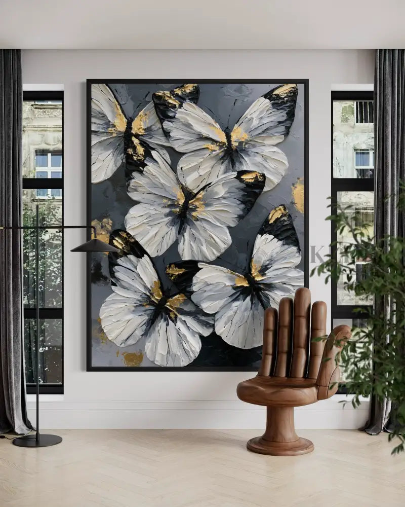 Butterflies in Moonlight - Hand Painting