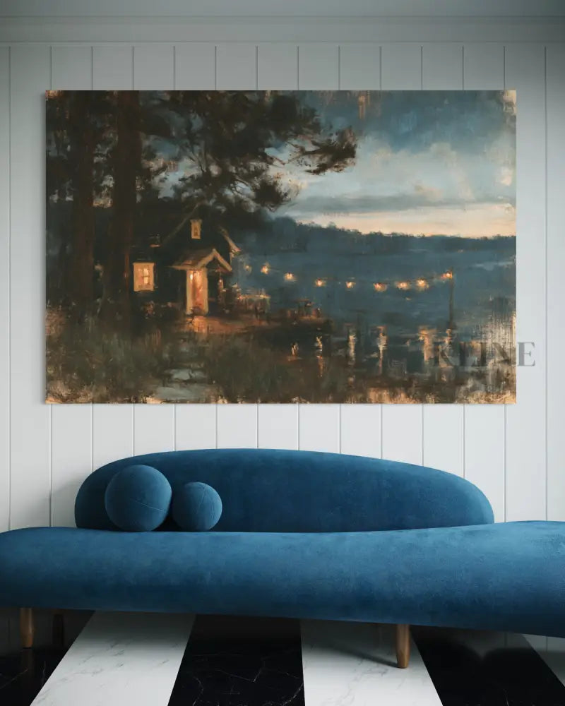 Cabin at Dusk - Hand Painting