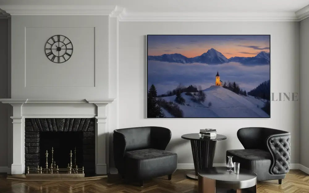 Chapel Above the Quiet Clouds - Hand Painting