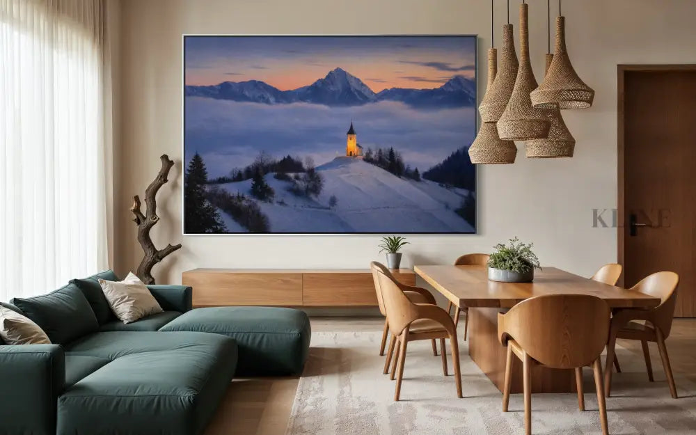 Chapel Above the Quiet Clouds - Hand Painting