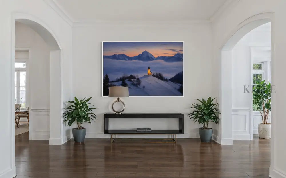 Chapel Above the Quiet Clouds - Hand Painting