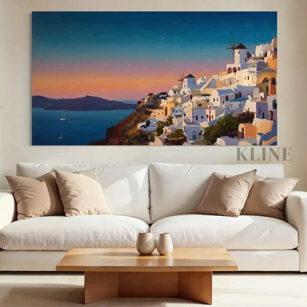 Crystalline Cliffs of Greece - Hand Painting