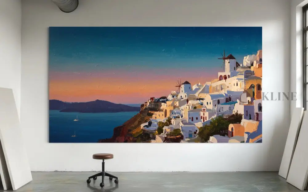 Crystalline Cliffs of Greece - Hand Painting