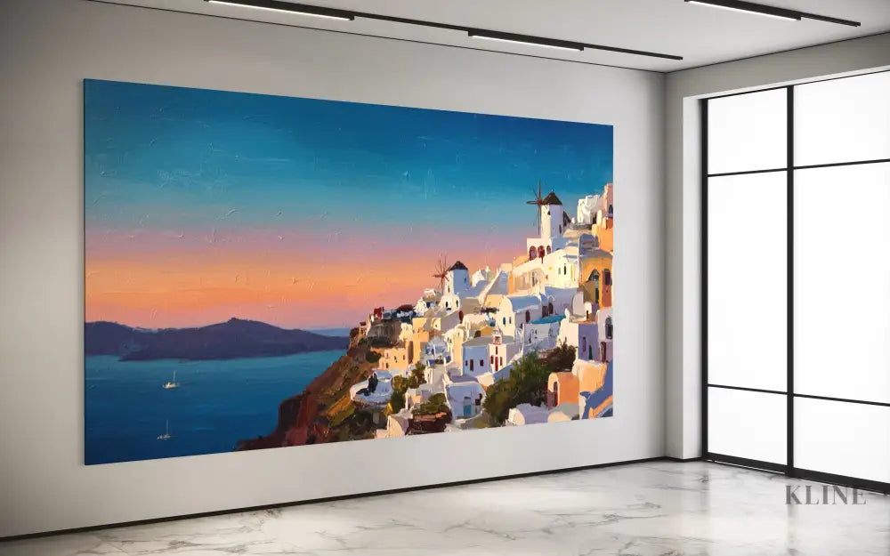 Crystalline Cliffs of Greece - Hand Painting