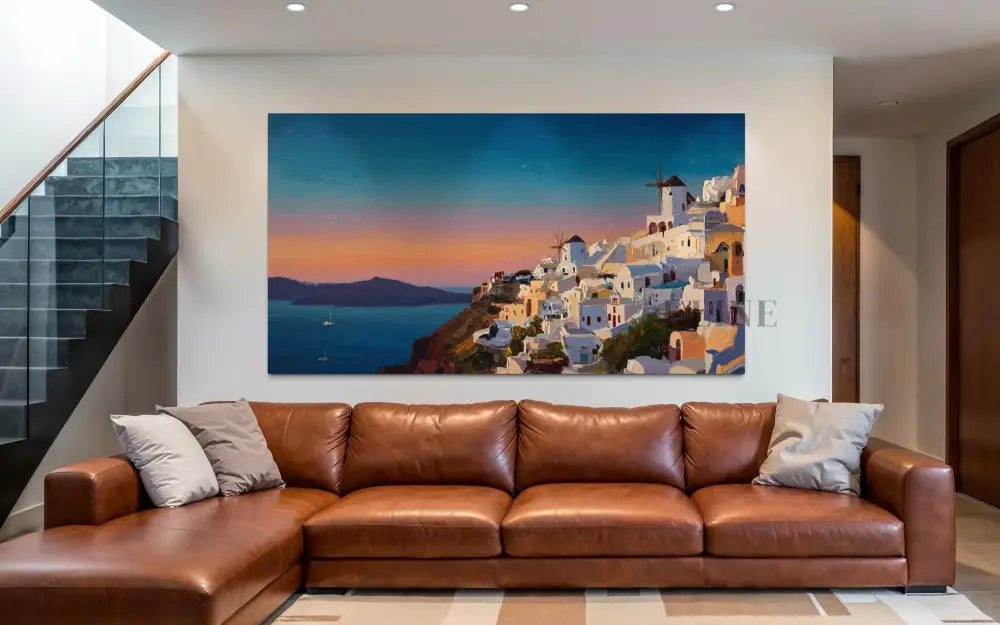 Crystalline Cliffs of Greece - Hand Painting