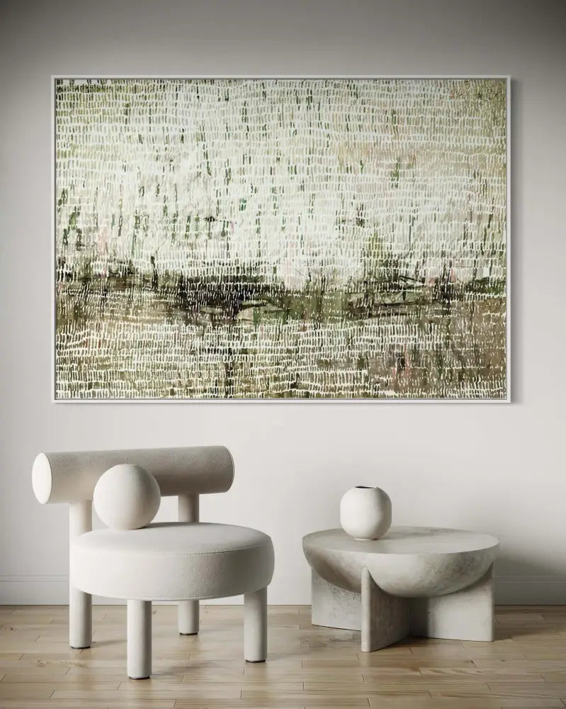 Dancing Rain Green - Hand Painting