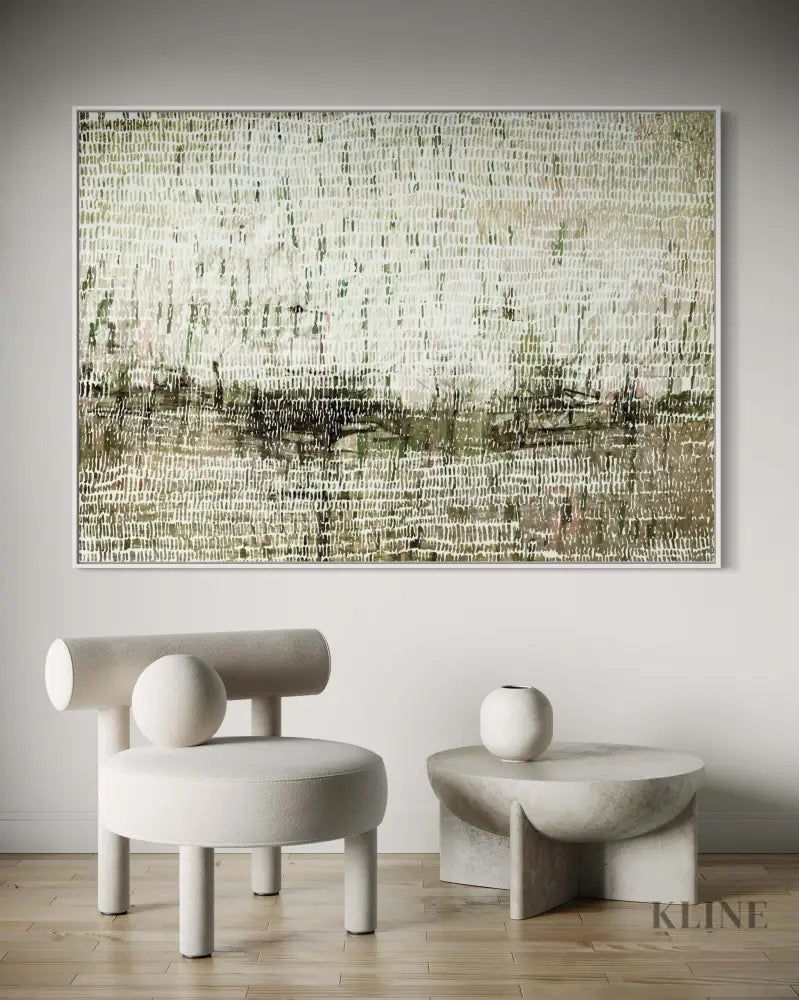 Dancing Rain Green - Hand Painting