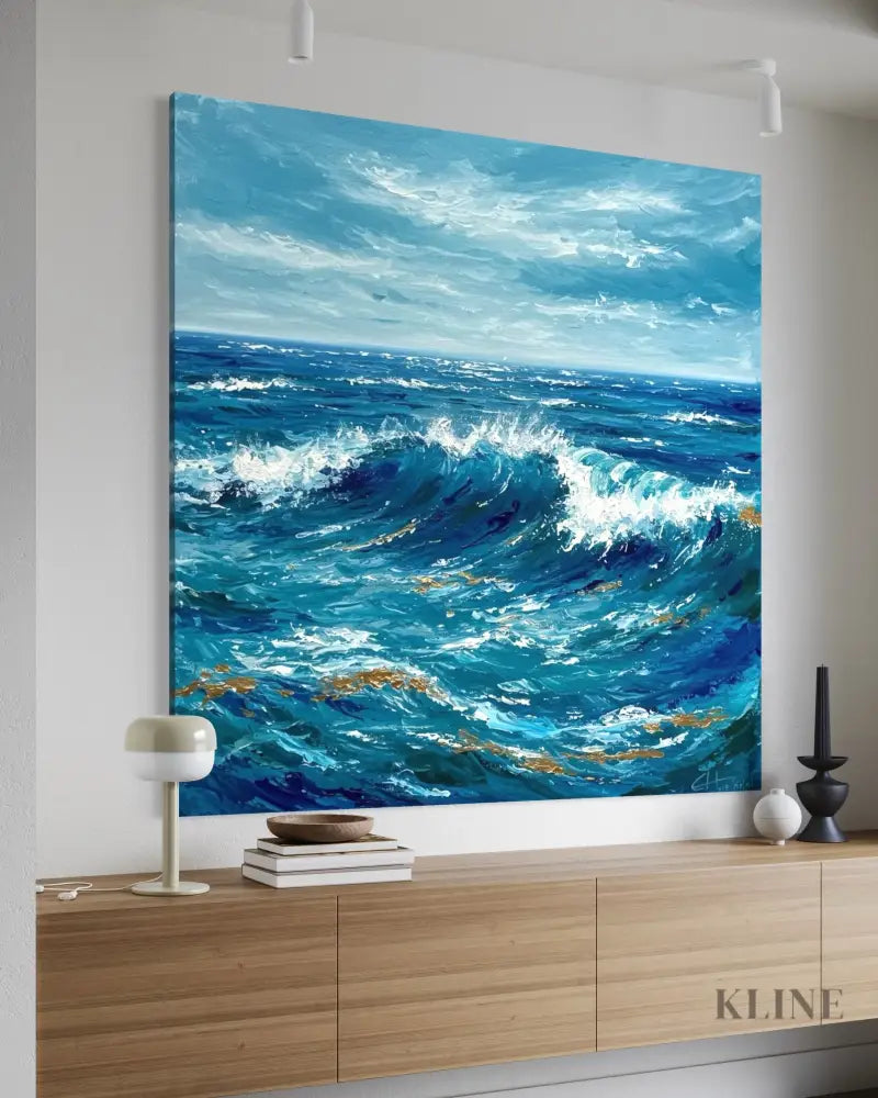 Deep Blue Respite - Hand Painting