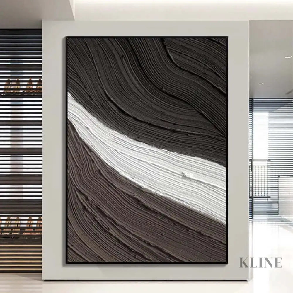 Deep Brown Grey and Cream Textured - Hand Painting