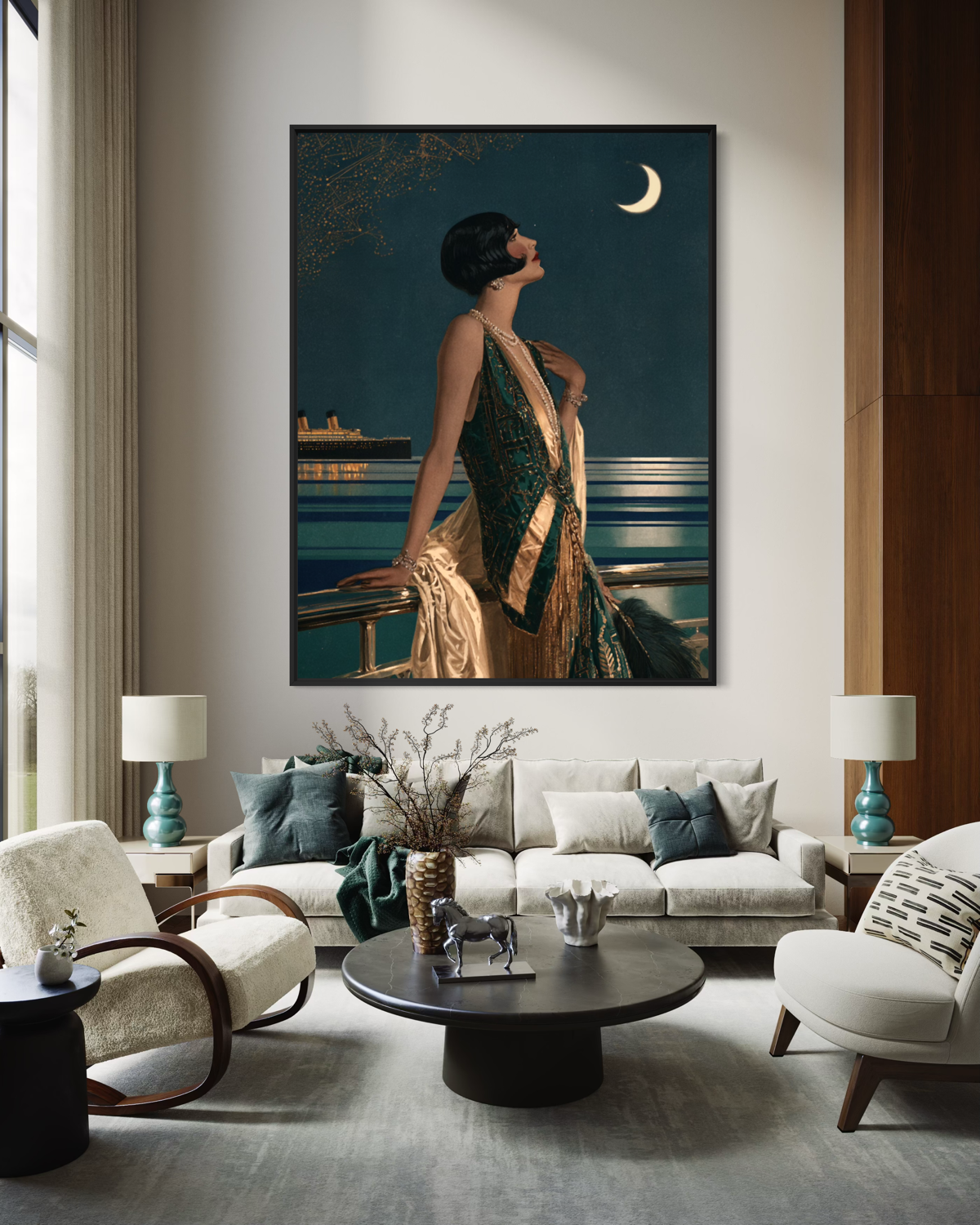 Midnight on the Atlantic - Hand Painting