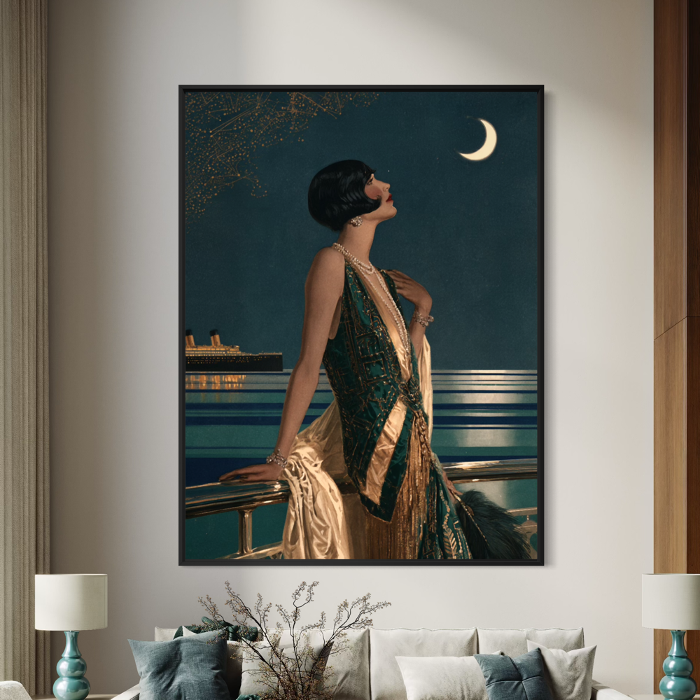 Midnight on the Atlantic - Hand Painting