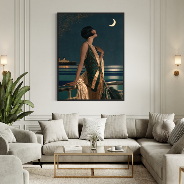 Midnight on the Atlantic - Hand Painting
