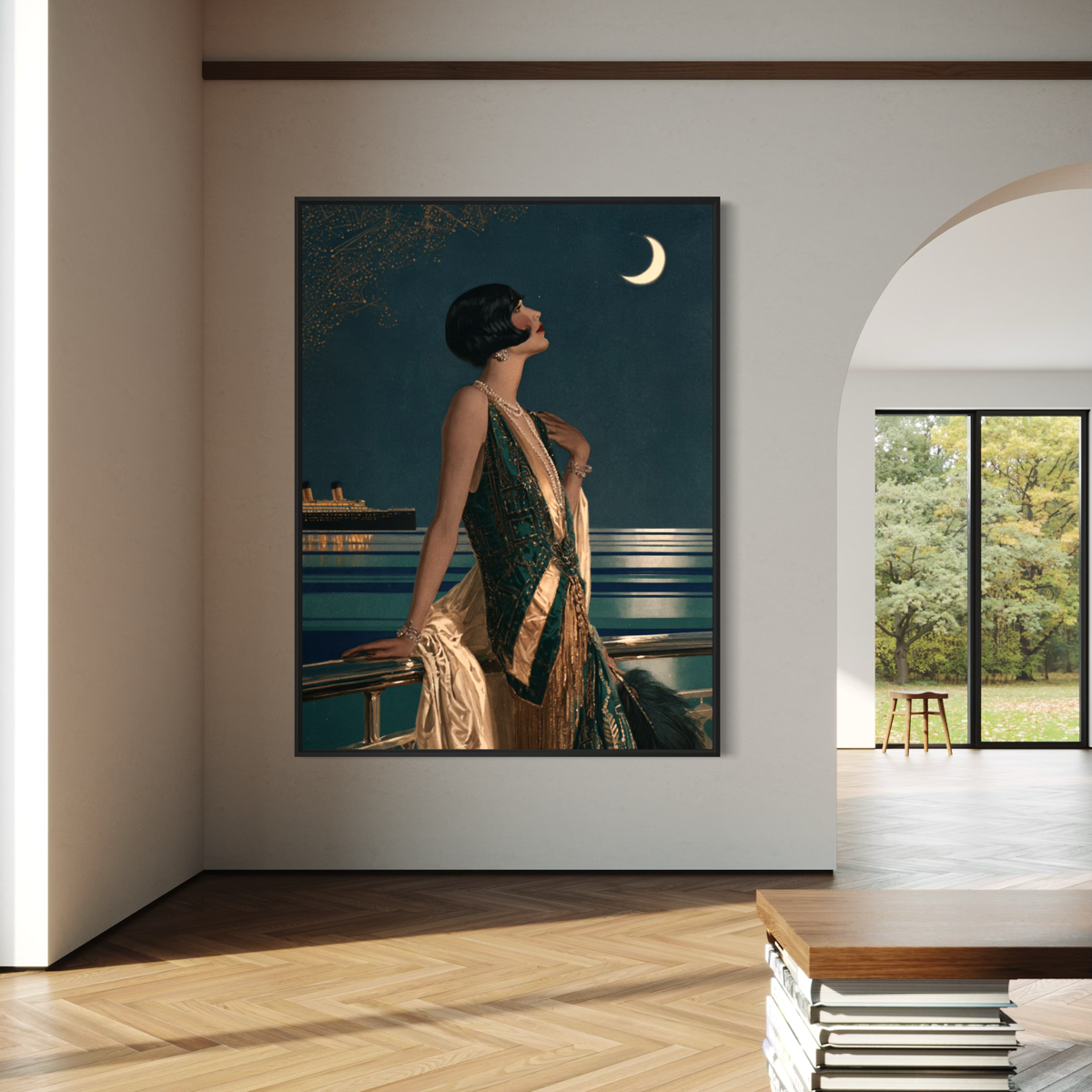 Midnight on the Atlantic - Hand Painting