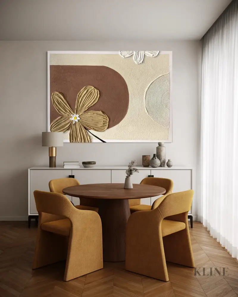 Earthen Bloom Relief - Hand Painting