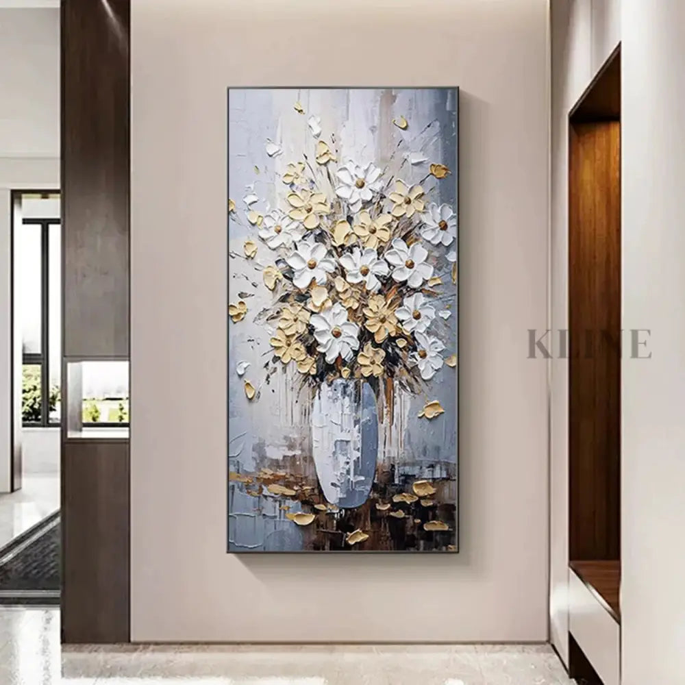 Elegant Floral Vase - Hand Painting