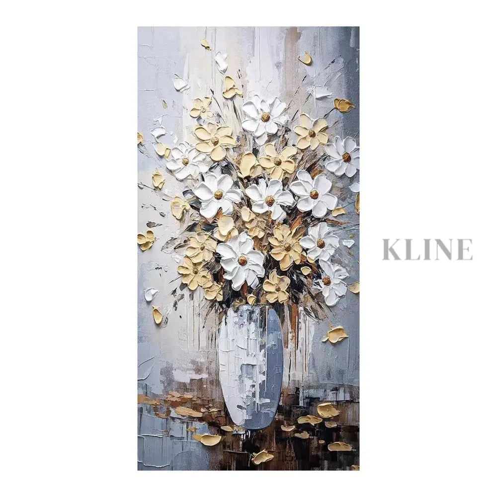 Elegant Floral Vase - Hand Painting