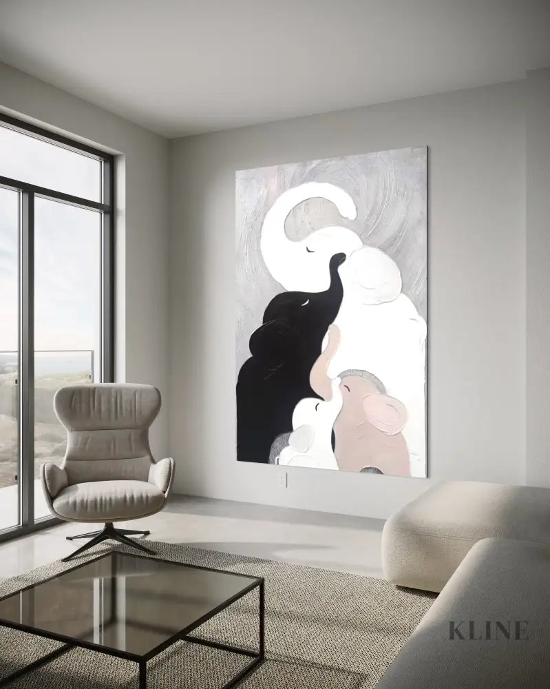 Elephant Embrace - Hand Painting
