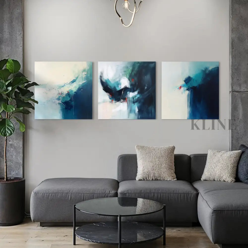 Falling Into Blue - Hand Painting