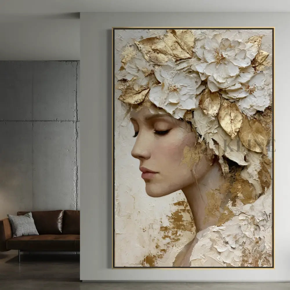 Floral Crown in Ivory - Hand Painting