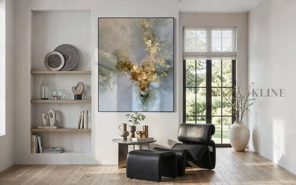 Gilded Cloud Drift - Hand Painting