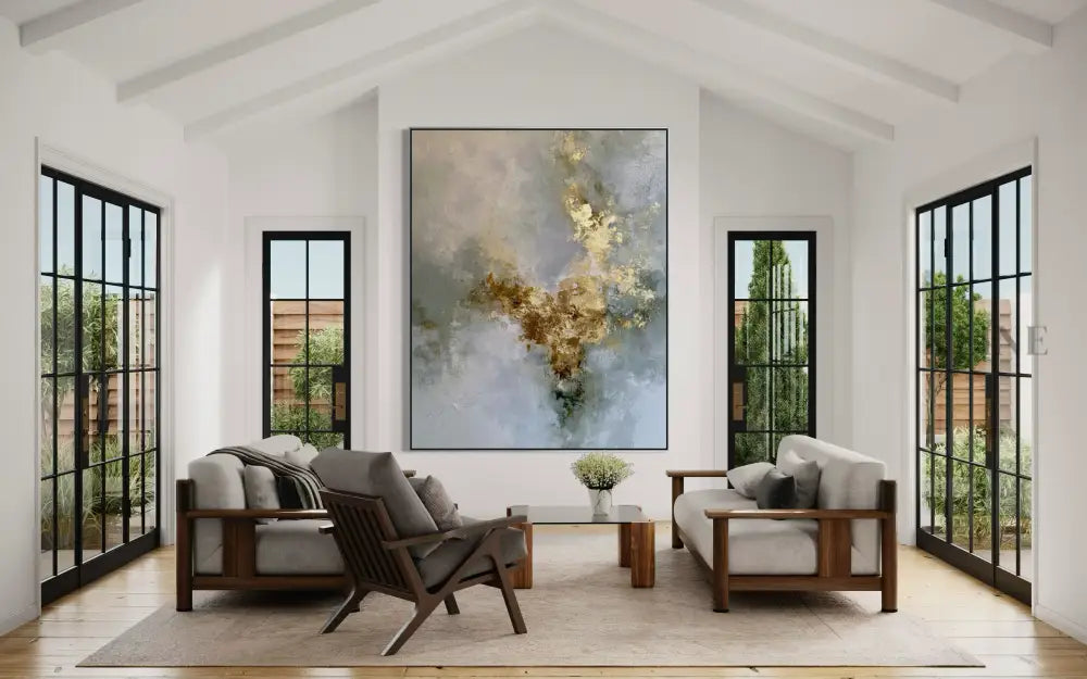 Gilded Cloud Drift - Hand Painting