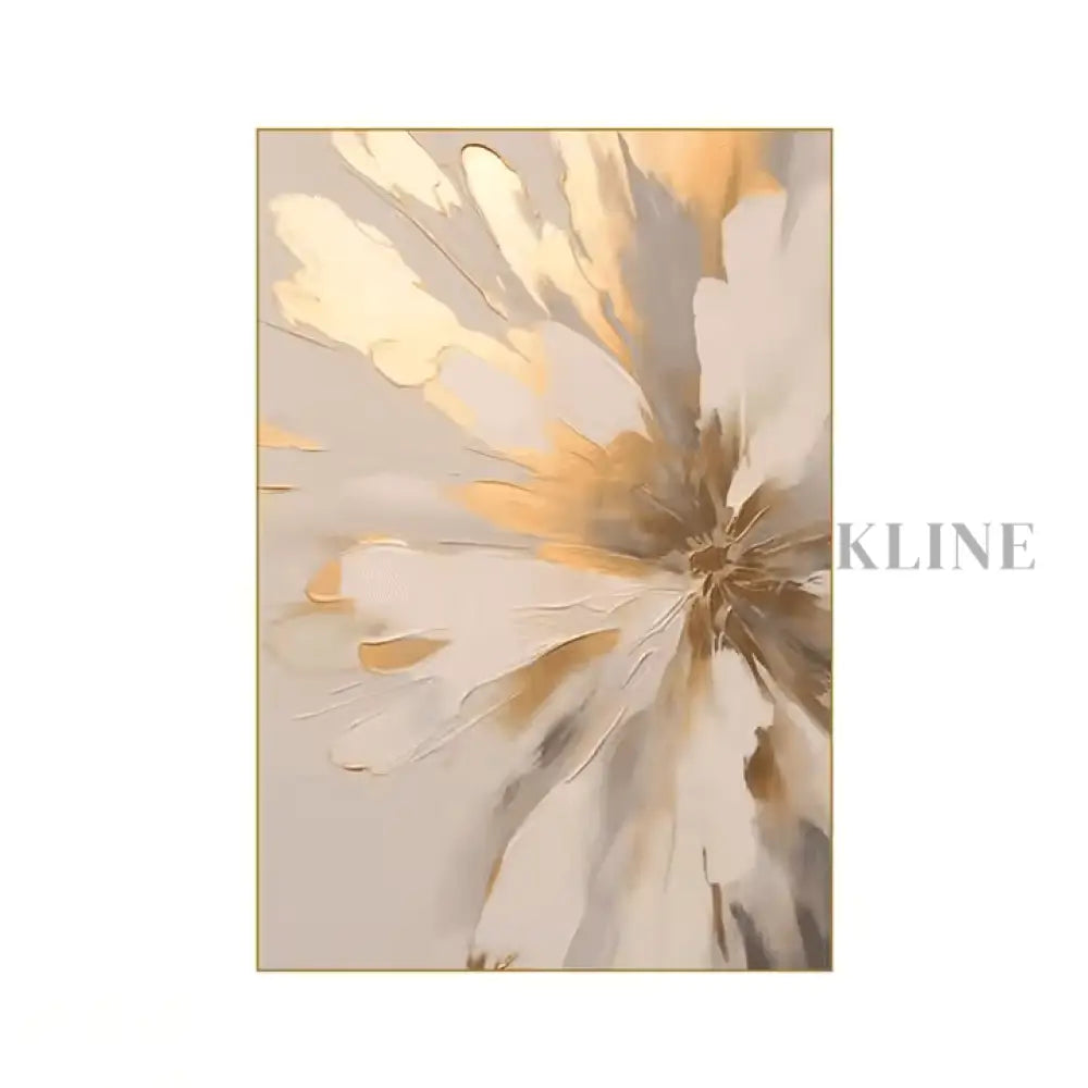 Golden Abstract Floral - Hand Painting