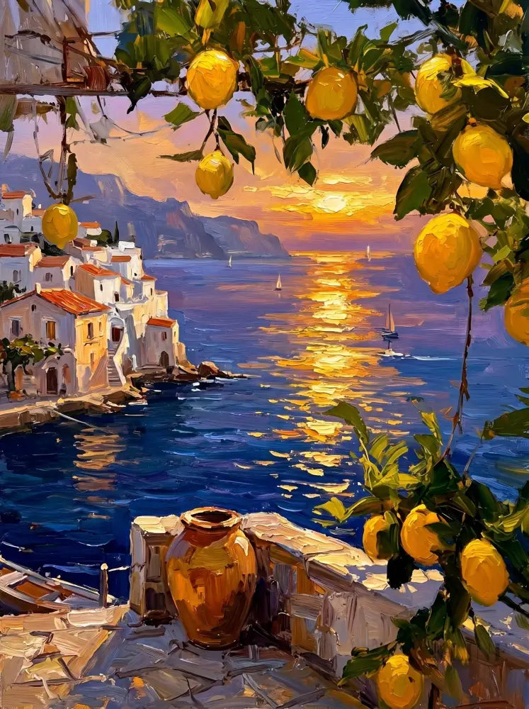 Golden Amalfi - Hand Painting