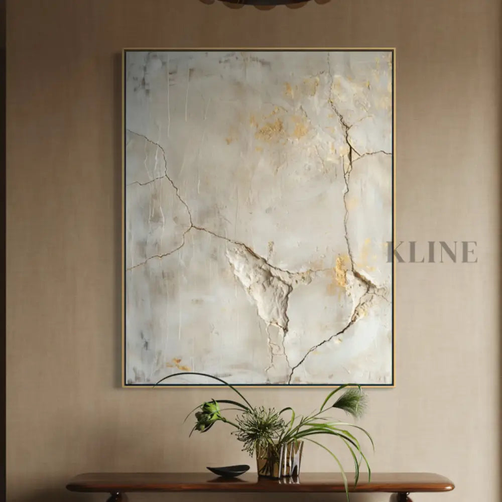 Golden Cracked Earth - Hand Painting