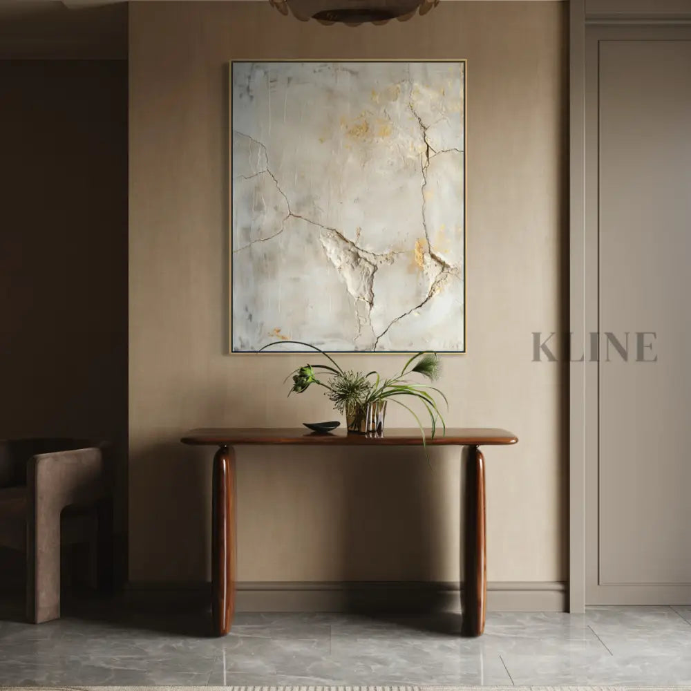 Golden Cracked Earth - Hand Painting