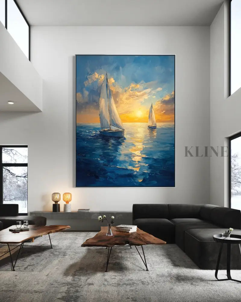 Golden Days at Sea - Hand Painting