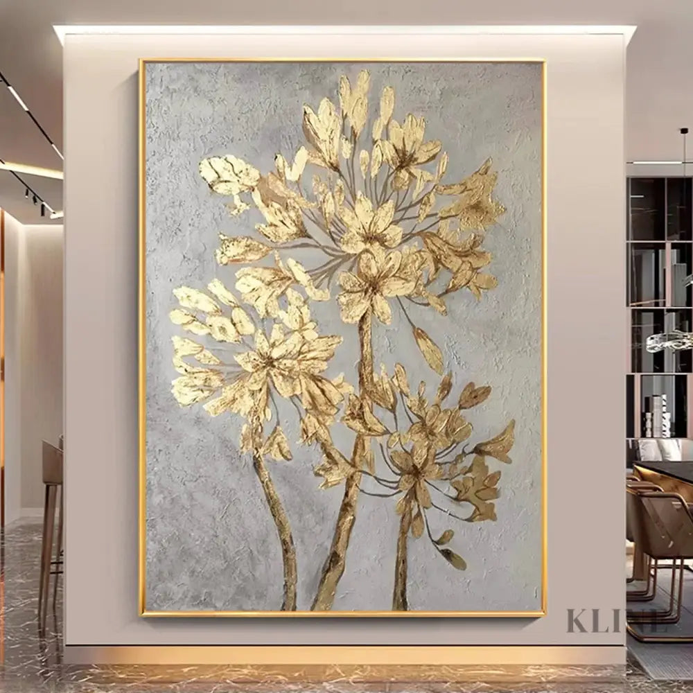 Golden Floral Study - Hand Painting
