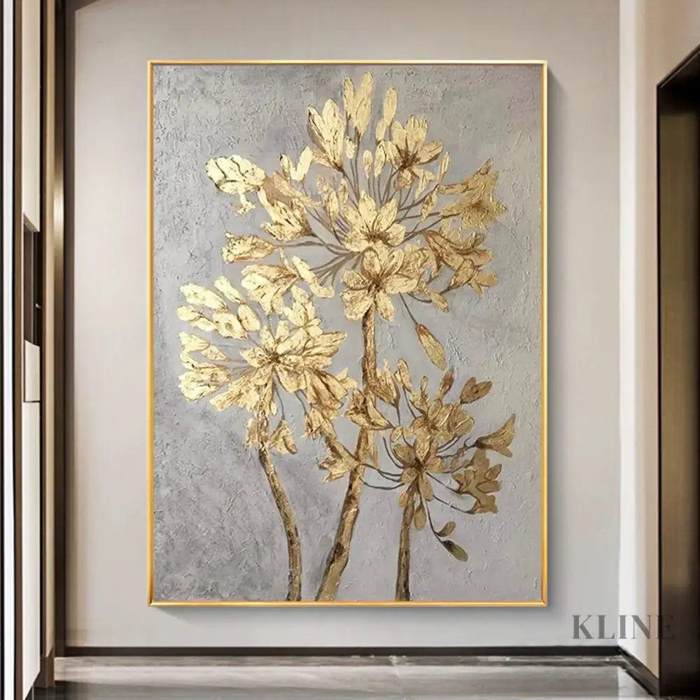 Golden Floral Study - Hand Painting