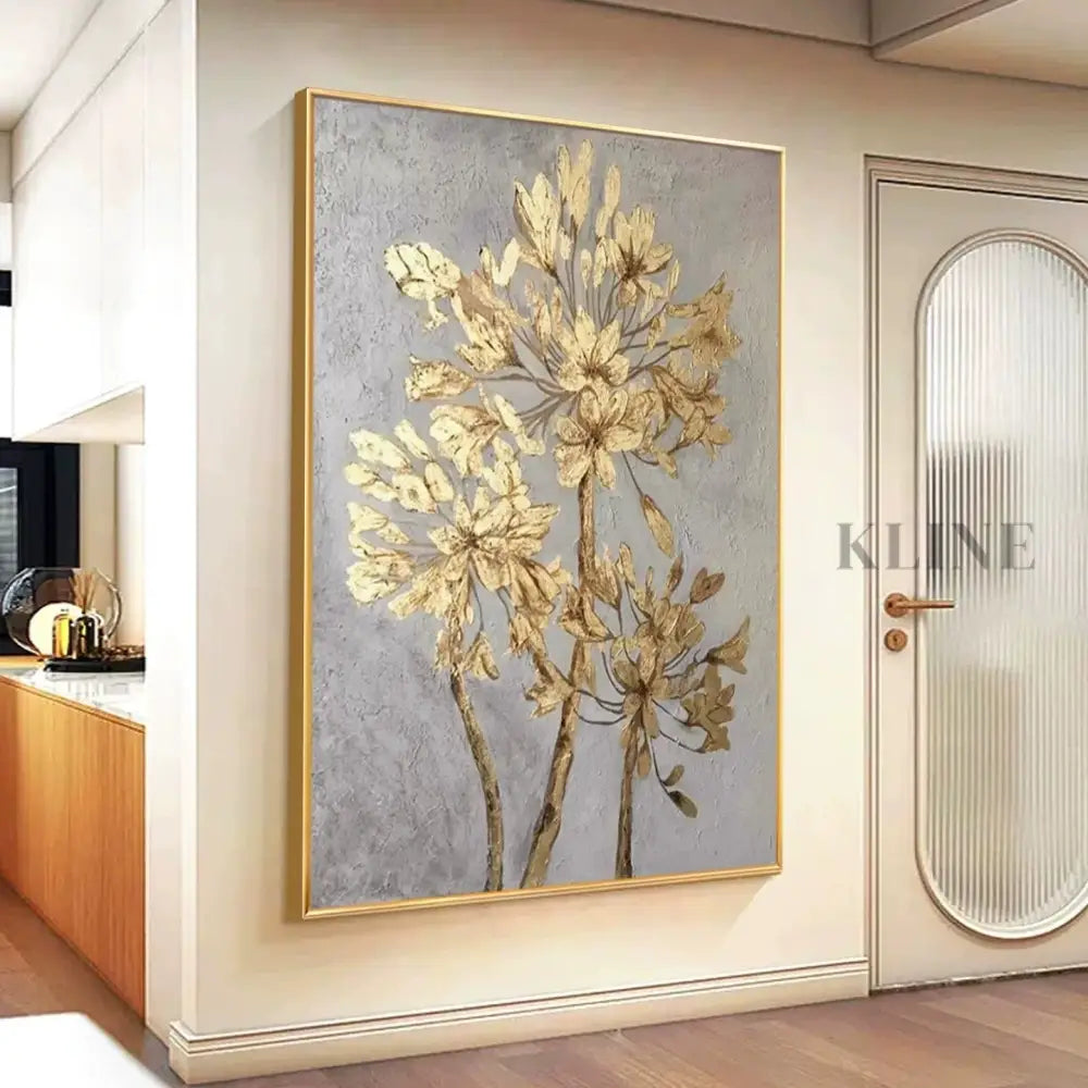 Golden Floral Study - Hand Painting