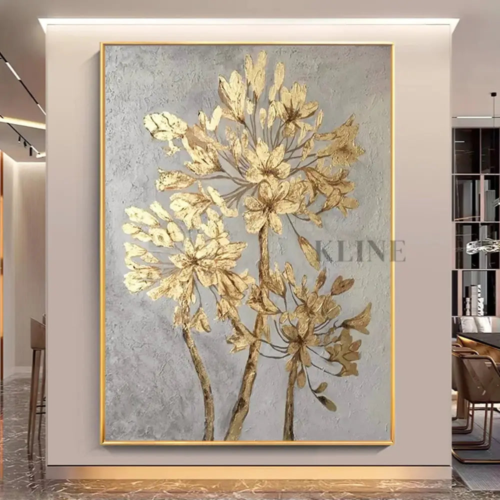Golden Floral Study - Hand Painting