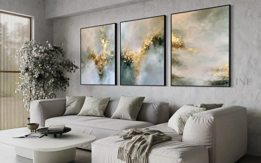Golden Mystery Triptych - Hand Painting
