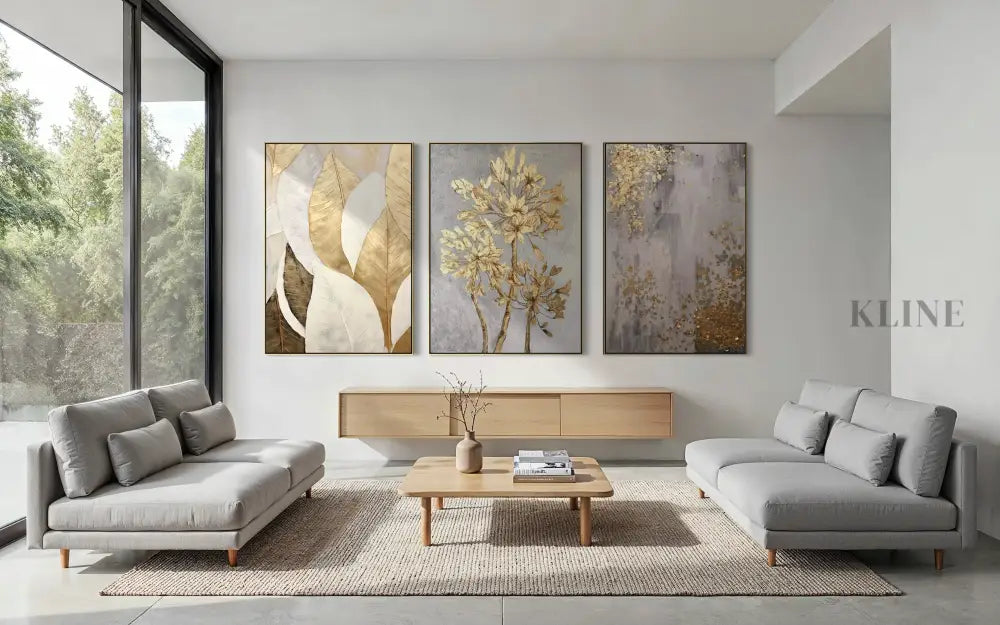 Golden Scatter Set Triptych - Hand Painting