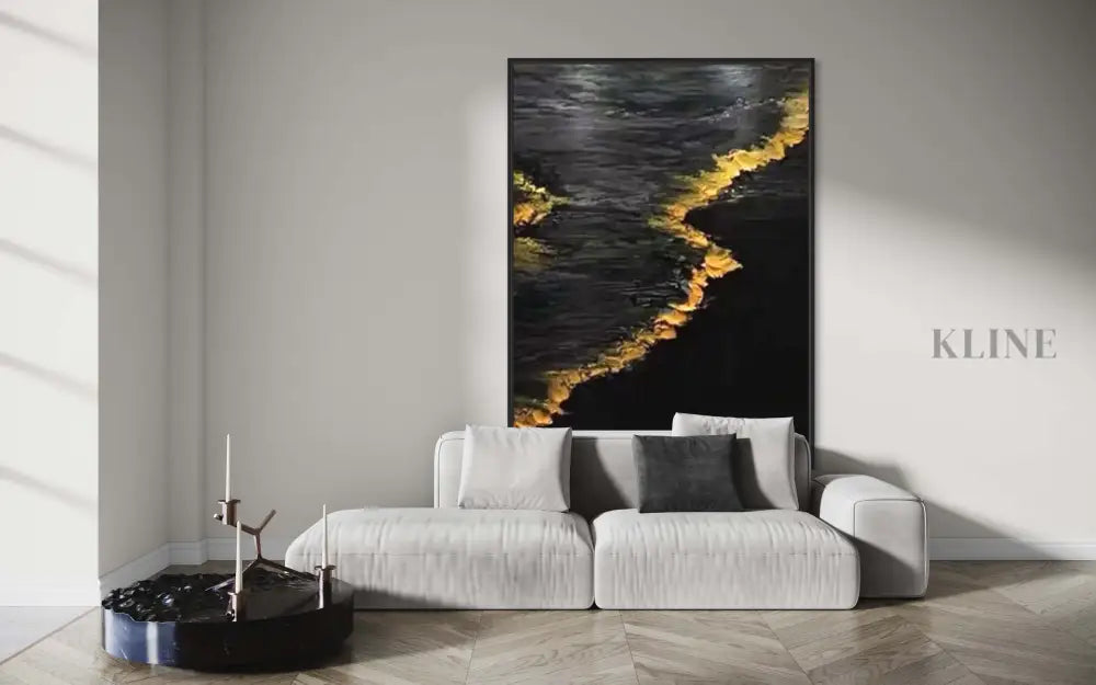 Golden Waves - Hand Painting
