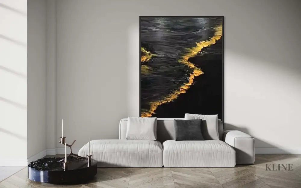 Golden Waves - Hand Painting