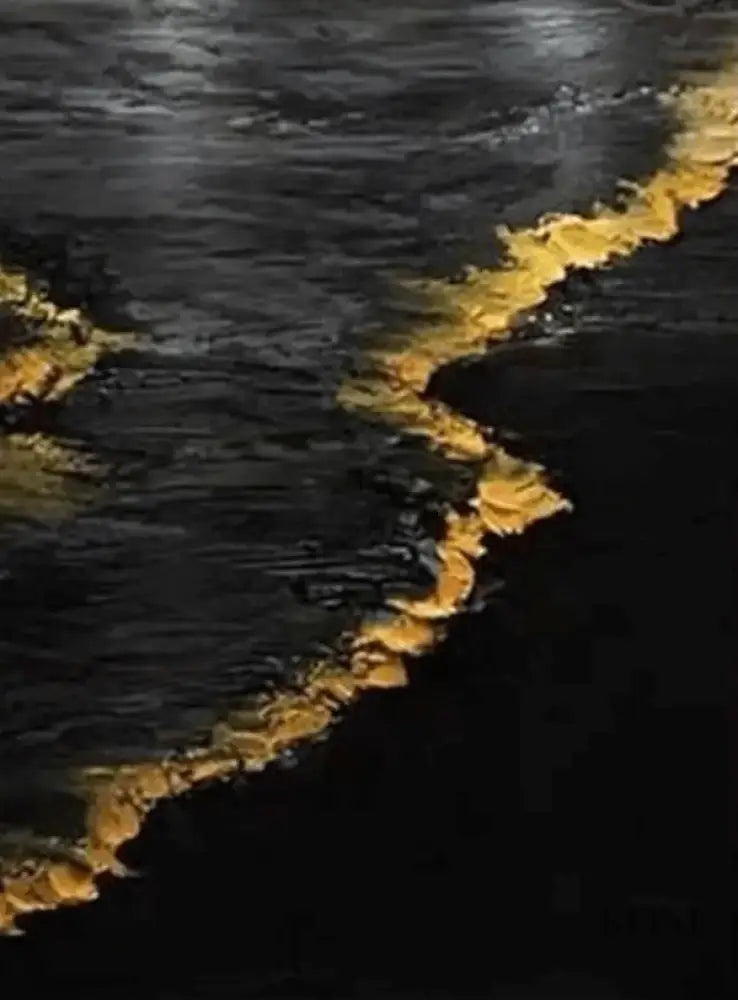 Golden Waves - Hand Painting