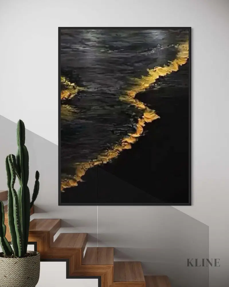 Golden Waves - Hand Painting
