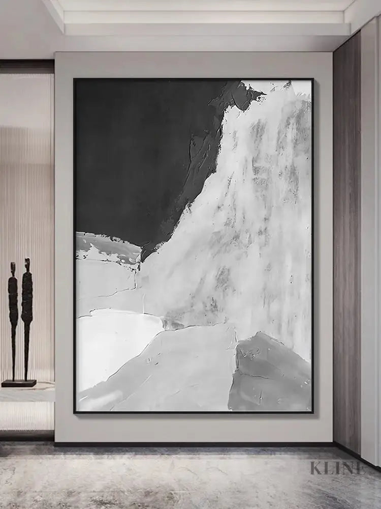 Gray and White Abstract - Hand Painting