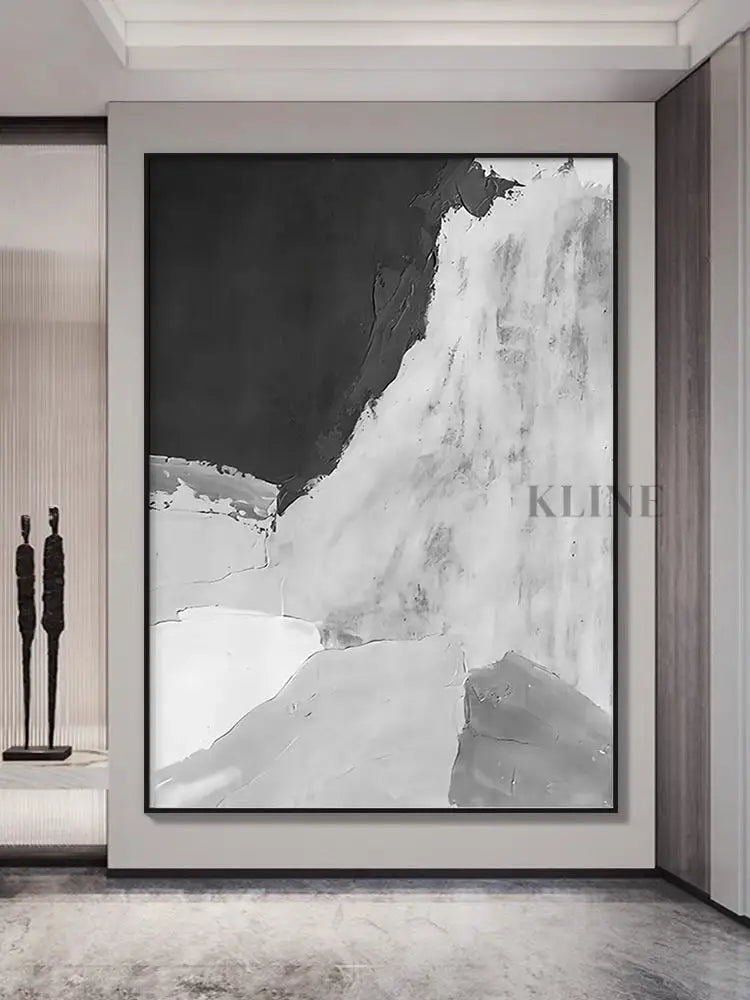 Gray and White Abstract - Hand Painting