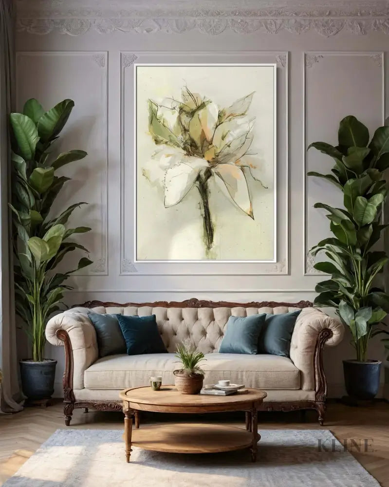 Green Bloom - Hand Painting