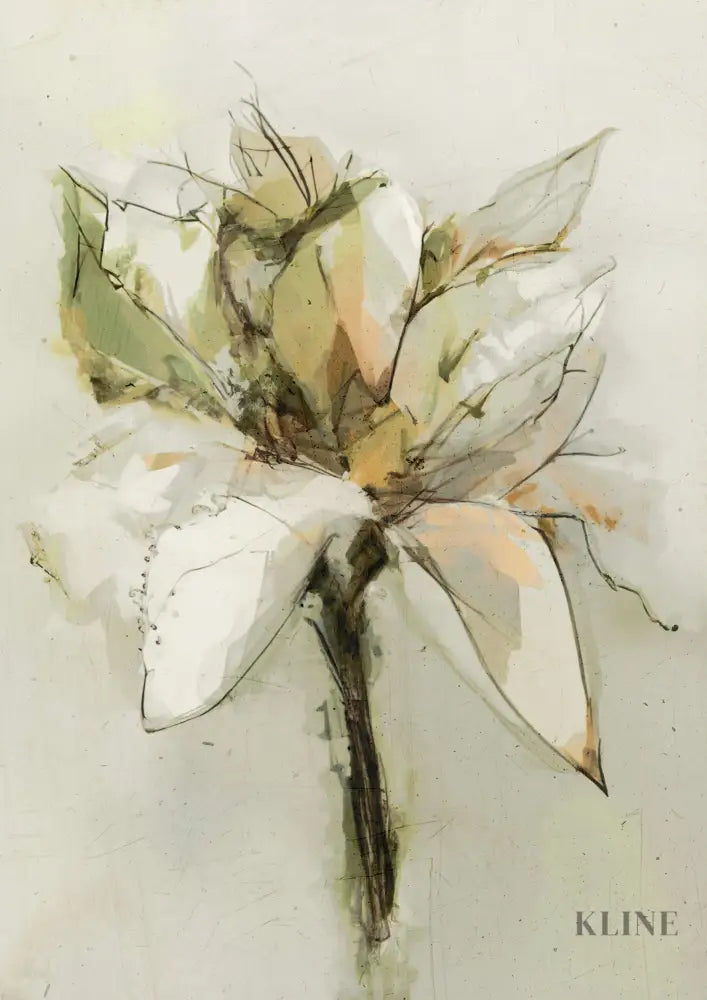 Green Bloom - Hand Painting