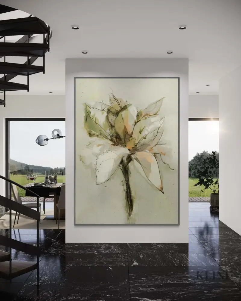 Green Bloom - Hand Painting