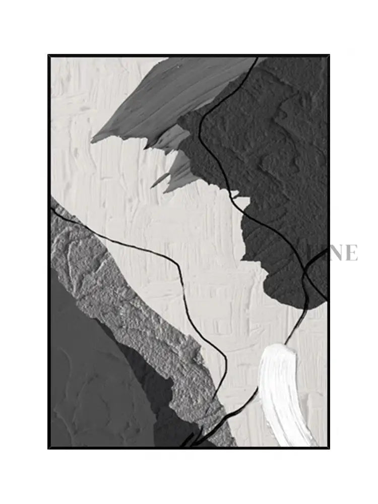 Grey and White Abstract Painting - Hand Painting